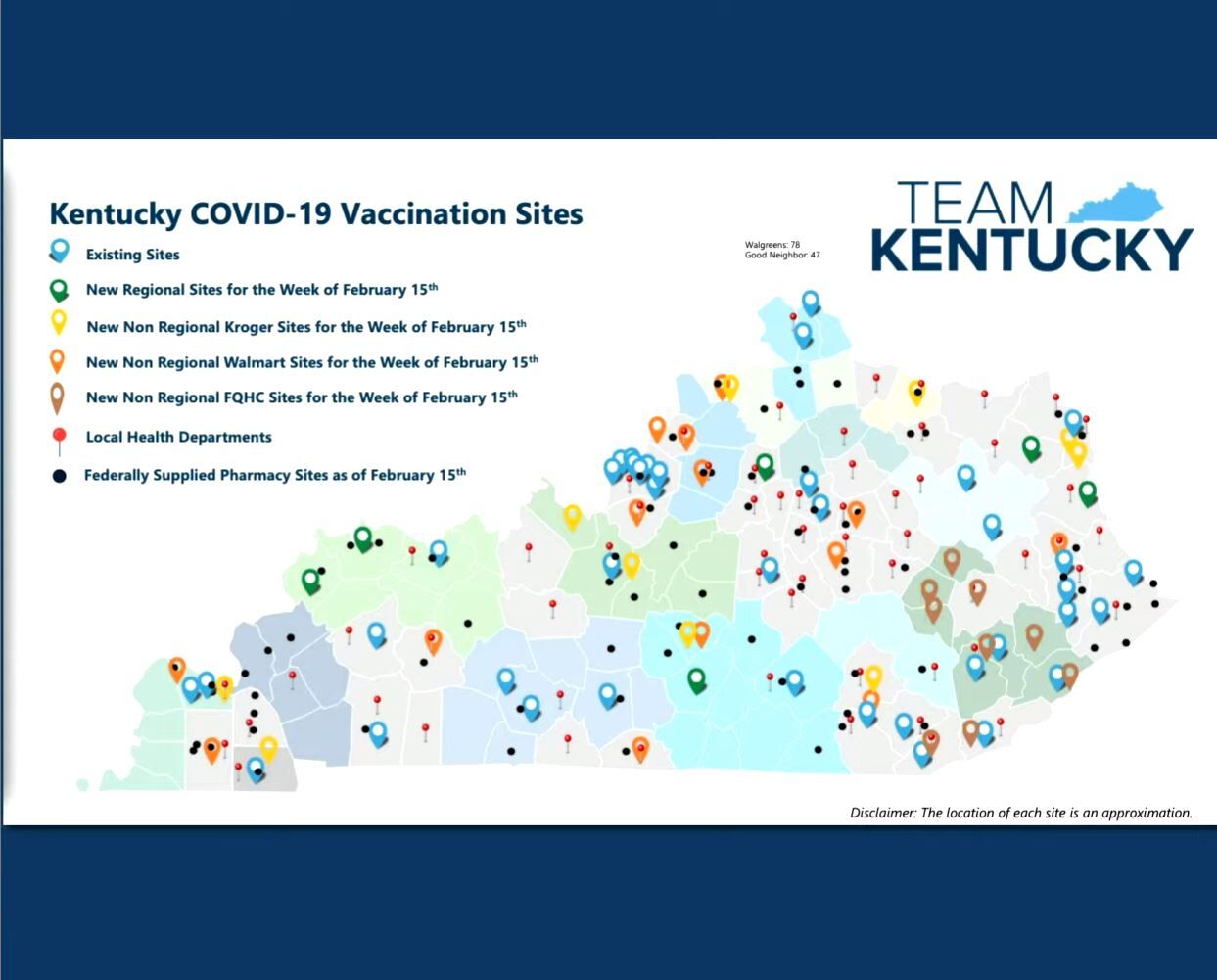 KY vaccine site map 2/11/21
